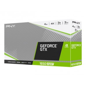 carte graphique  PNY GeForce GTX 1650 SUPER Single Fan - Carte graphique - GF GTX 1650 SUPER - 4 Go GDDR6 - PCIe 3.0 x16 - DVI, HDMI, DisplayPort